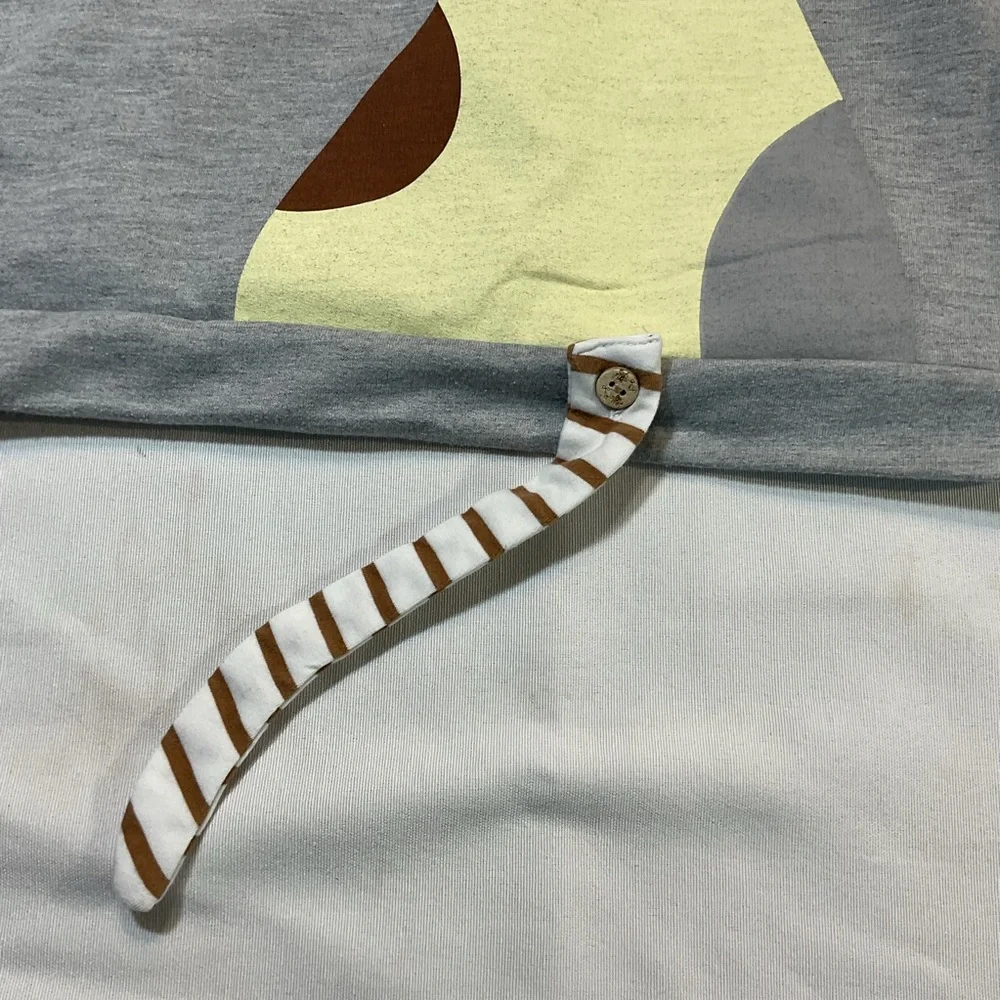 Earth Music‎ & Ecology Kawaii Cat Gray Light Weight Hoodie Detachable Tail